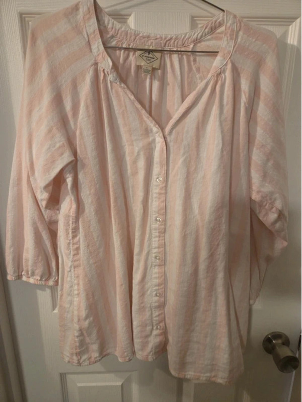 Pink and white striped shirt